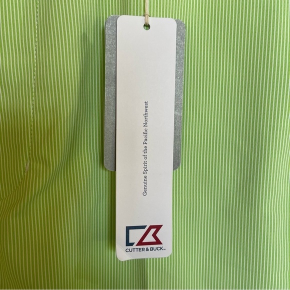 NWT Cutter & Buck Golf Shorts green pinstriped size 36 DryTech - Picture 7 of 14